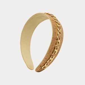 Lilly Pulitzer Headband with a woven gold chain detail. •  New